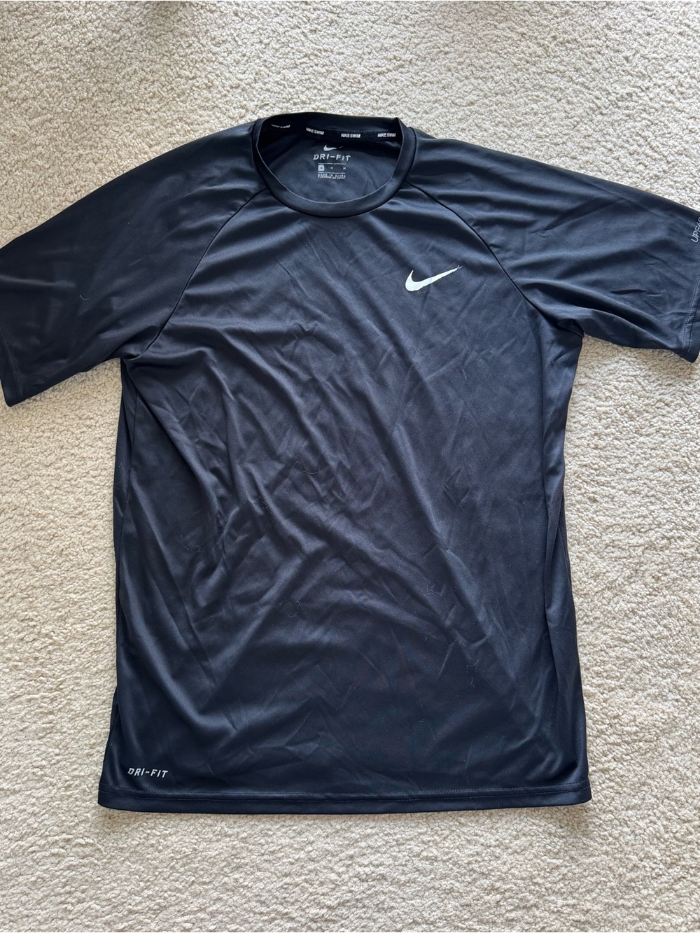 Nike Black Short Sleeve Dri-FIT Training Tee with White Swoosh